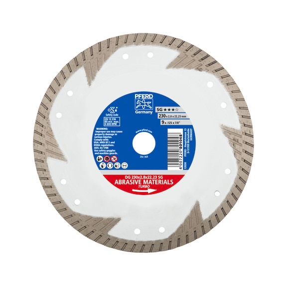 PFERD diamond cutting blade DG 230x2.8x22.23 mm SG for cutting stone concrete - Grinding tool with diamond or boron nitride with bore