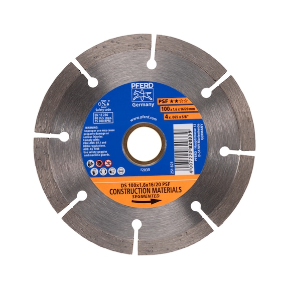 PFERD diamond cutting blade DS 100x1.6x16/20 mm PSF fast cutting of stone - Diamond cutting discs