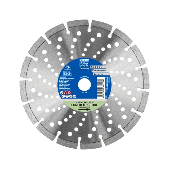 PFERD diamond cutting blade DS 230x2.8x22.23mm SG for fast cutting of stone - Grinding tool with diamond or boron nitride with bore