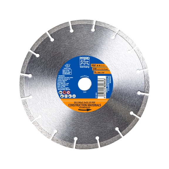 PFERD diamond cutting blade DS 230x2.3x22.23 mm PSF fast cutting of stone - Grinding tool with diamond or boron nitride with bore