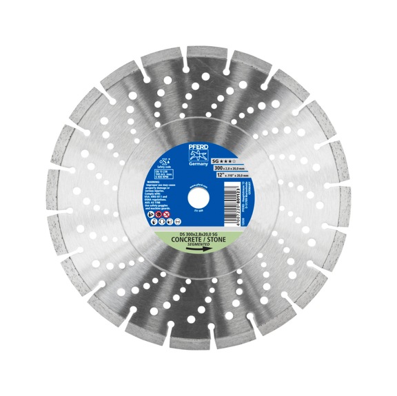 PFERD diamond cutting blade DS 300x2.8x20.0 mm SG for fast cutting of stone - Grinding tool with diamond or boron nitride with bore