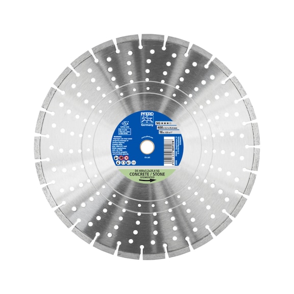 PFERD diamond cutting blade DS 400x3.2x25.4 mm SG for fast cutting of stone - Grinding tool with diamond or boron nitride with bore
