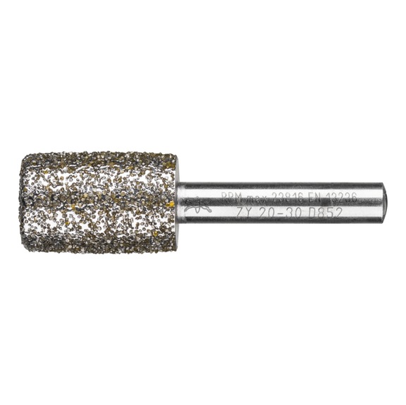 PFERD diamond mounted point cylinder diameter 20.0mm shank 8mm D852 very coarse - Grinding pin with diamond or boron nitride
