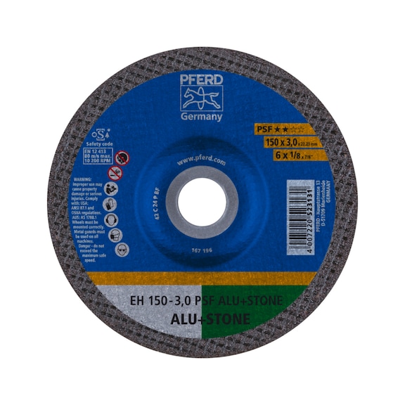 PFERD cutting-off wheel EH 150x3.0x22.23 mm cranked universal line PSF ALU STONE - Cut-off wheel