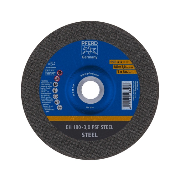 PFERD cut-off wheel EH 180x3.0x22.23 mm cranked universal line PSF STEEL - Rough grinding wheel