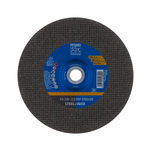 PFERD cut-off wheel EH 230x2.5x22.23 mm cranked universal line PSF STEELOX steel - Cut-off wheel