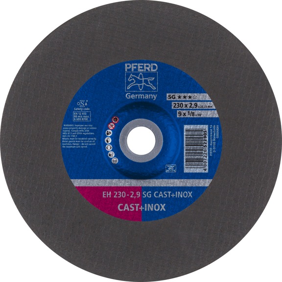 PFERD Trennscheibe EH 230x2,9x22,23 mm gekröpft Linie SG CAST INOX für Guss - Trennschleifscheibe