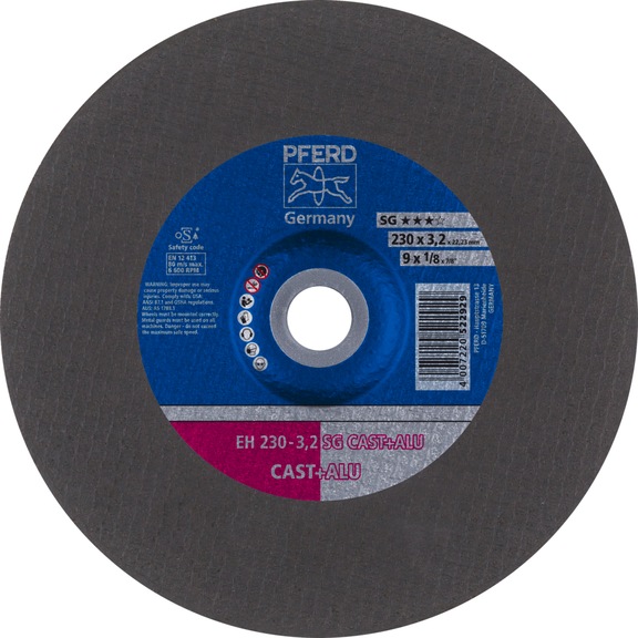 PFERD cut-off wheel EH 230x3.2x22.23 mm cranked line SG CAST ALU for cast aluminum - Cut-off wheel
