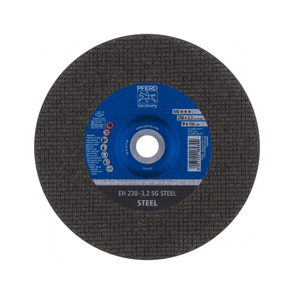 PFERD cut-off wheel EH 230x3.2x22.23 mm cranked performance line SG STEEL - Cut-off wheel