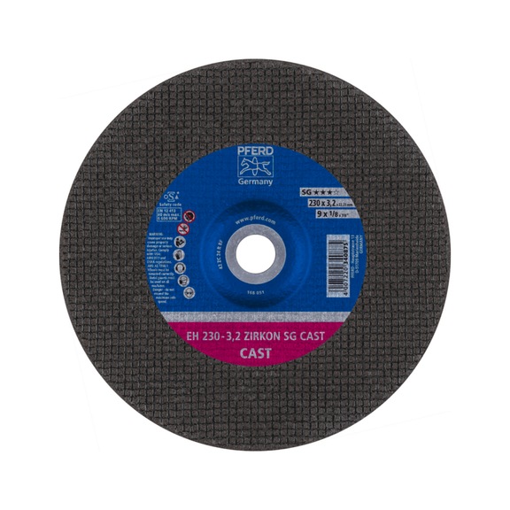 PFERD cut-off wheel EH 230x3.2x22.23 mm cranked ZIRKON line SG CAST for cast iron - Cut-off wheel