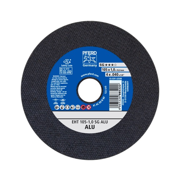 PFERD cut-off wheel EHT 105x1.0x16 mm straight performance line SG ALU for aluminum - Cut-off wheel