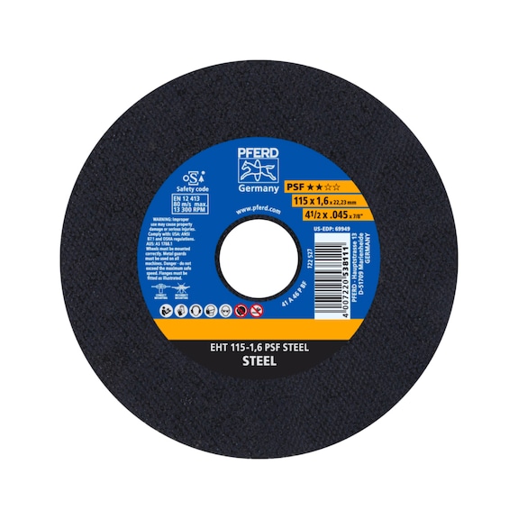 PFERD Trennscheibe EHT 115x1,6x22,23 mm gerade Universallinie PSF STEEL - Schruppschleifscheibe