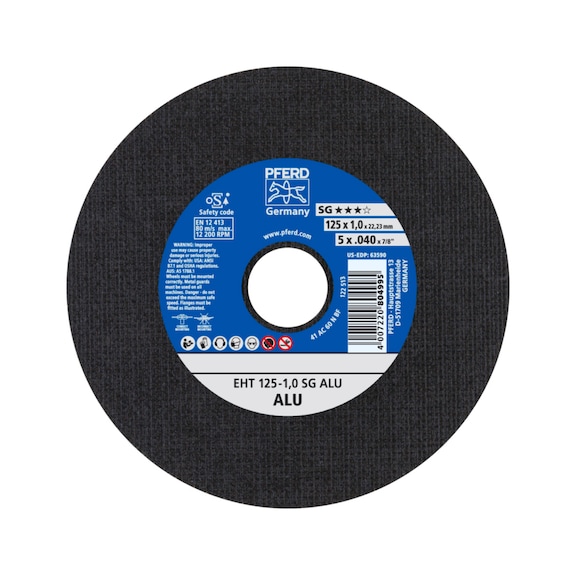 PFERD cut-off wheel EHT 125x1.0x22.23 mm straight performance line SG ALU for aluminum - Cut-off wheel