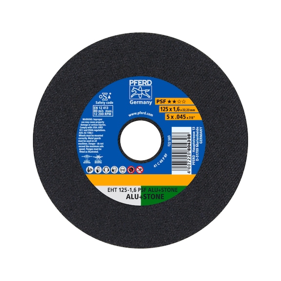 PFERD cutting-off wheel EHT 125x1.6x22.23 mm straight universal line PSF ALU STONE - Cut-off wheel
