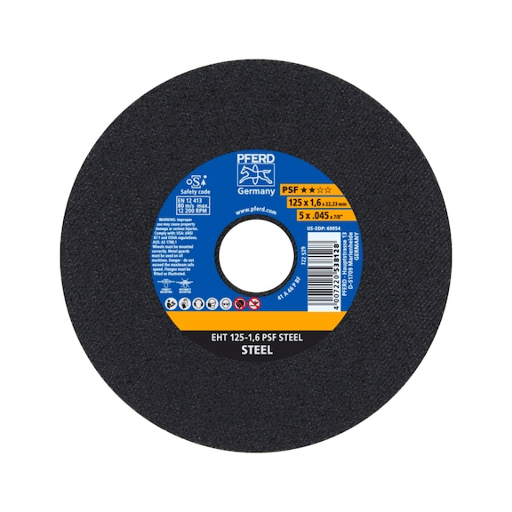 PFERD cut-off wheel EHT 125x1.6x22.23 mm straight universal line PSF STEEL - Rough grinding wheel