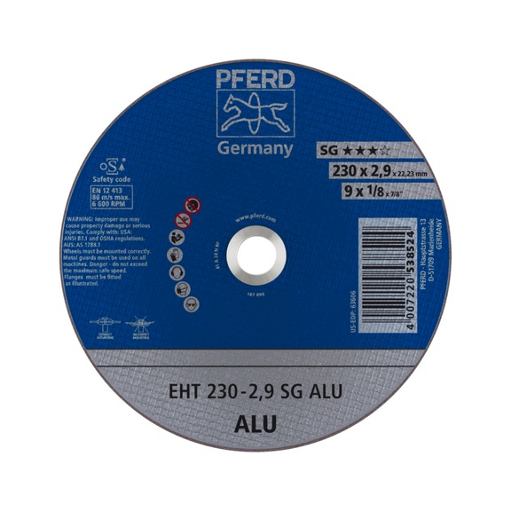 PFERD cut-off wheel EHT 230x2.9x22.23 mm straight performance line SG ALU for aluminum - Cut-off wheel