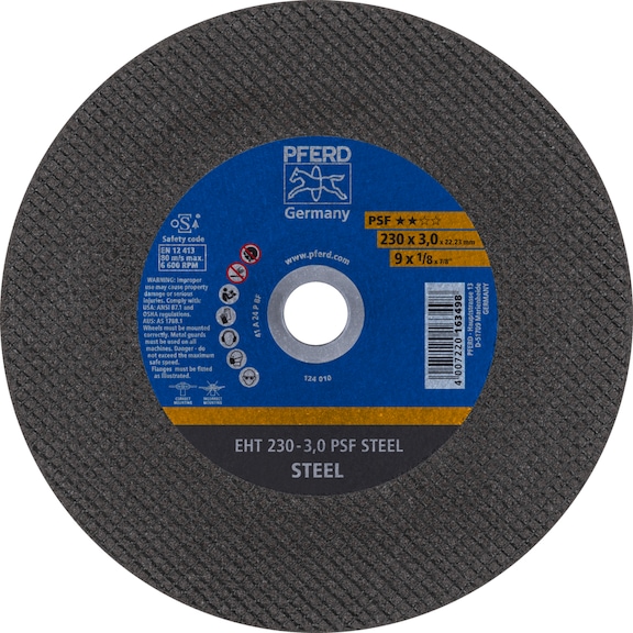 PFERD cut-off wheel EHT 230x3.0x22.23 mm straight universal line PSF STEEL - Rough grinding wheel