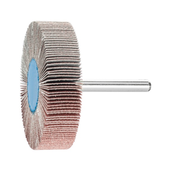 PFERD Korund Fächerschleifer F Durchmesser 60x15 mm Schaft-Durchmesser 6 mm A150 - Fächerschleifer