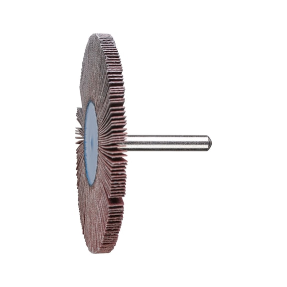 PFERD Korund Fächerschleifer F Durchmesser 80x5 mm Schaft-Durchmesser 6 mm A150 - Fächerschleifer