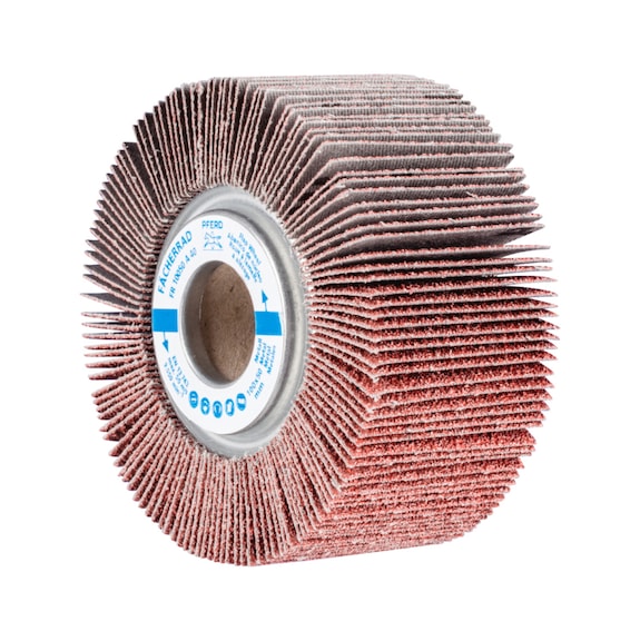 PFERD Lamellenschleifrad FR Durchmesser 100x50mm Bohrung 25,4 mm A40 - Schleifwerkzeug aus Schleifmittel auf Unterlage