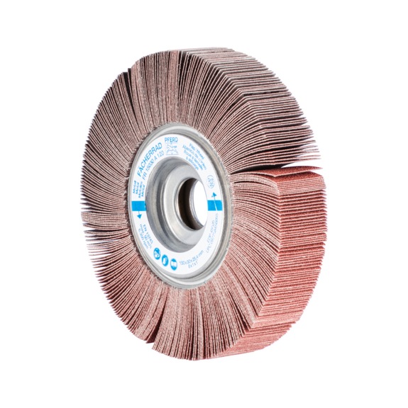 PFERD Lamellenschleifrad FR Durchmesser 150x30mm Bohrung Durchmesser 25,4mm A120 - Schleifwerkzeug aus Schleifmittel auf Unterlage