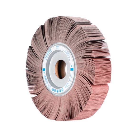 PFERD Lamellenschleifrad FR Durchmesser 250x50mm Bohrung 44,0 mm A150 - Schleifwerkzeug aus Schleifmittel auf Unterlage