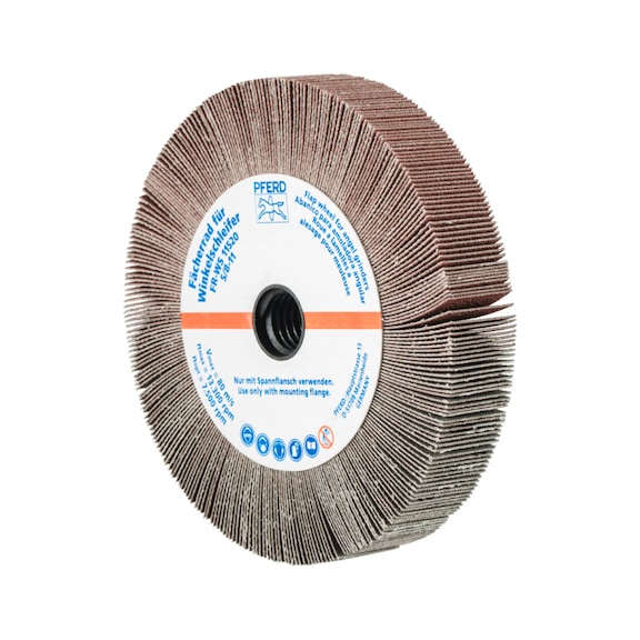 PFERD flap wheel for angle grinder FR WS 115x20mm 5/8-11 A120 - Abrasive tool made of abrasive on a base