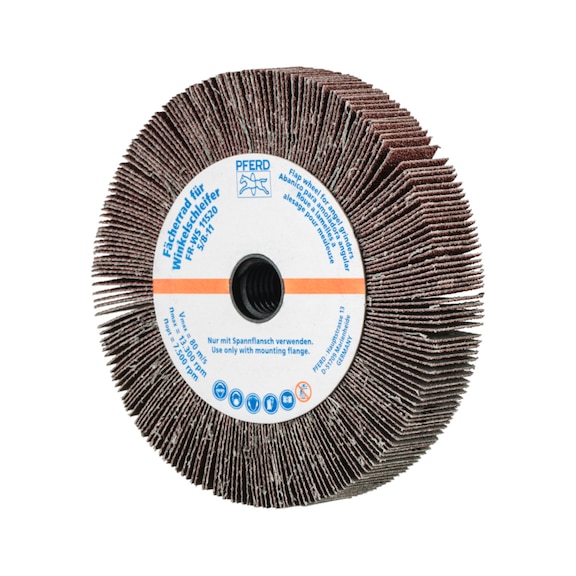 PFERD flap wheel angle grinder FR WS diameter 115x20mm 5/8-11 A60 - Abrasive tool made of abrasive on a base