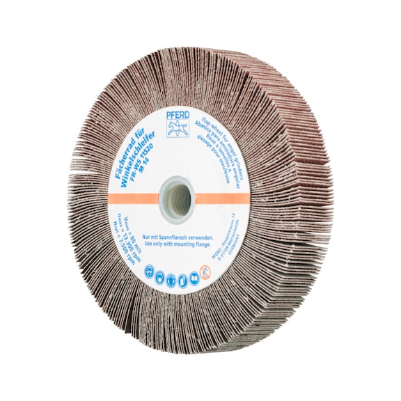 PFERD Lamellenschleifrad für Winkelschleifer FR WS Durchmesser 115x20mm M14 A120 - Schleifwerkzeug aus Schleifmittel auf Unterlage