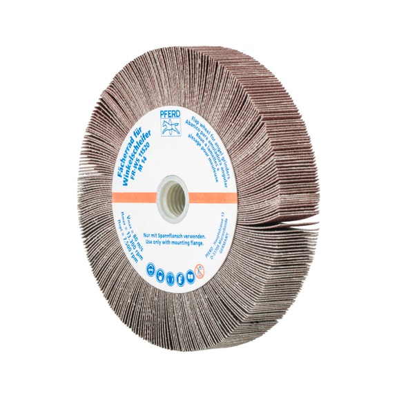 PFERD flap wheel for angle grinder FR WS diameter 115x20mm M14 A180 - Abrasive tool made of abrasive on a base