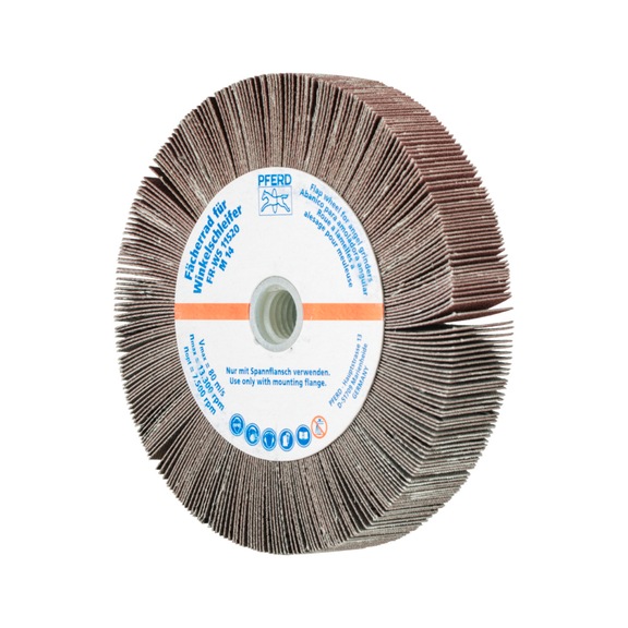 PFERD Lamellenschleifrad für Winkelschleifer FR WS Durchmesser 115x20mm M14 A240 - Schleifwerkzeug aus Schleifmittel auf Unterlage