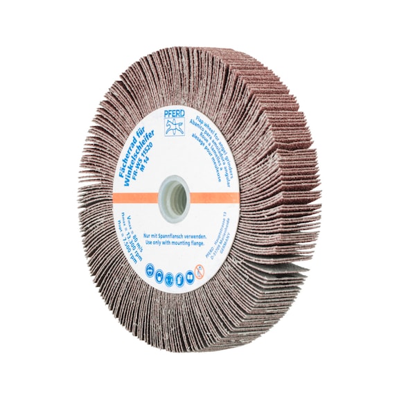 PFERD flap wheel for angle grinder FR WS diameter 115x20mm M14 A80 - Abrasive tool made of abrasive on a base