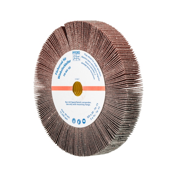 PFERD Lamellenschleifrad Winkelschleifer FR WS Durchmesser 125x20mm 5/8-11 A80 - Schleifwerkzeug aus Schleifmittel auf Unterlage