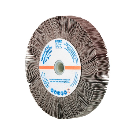 PFERD flap wheel for angle grinder FR WS diameter 125x20mm M14 A180 - Abrasive tool made of abrasive on a base