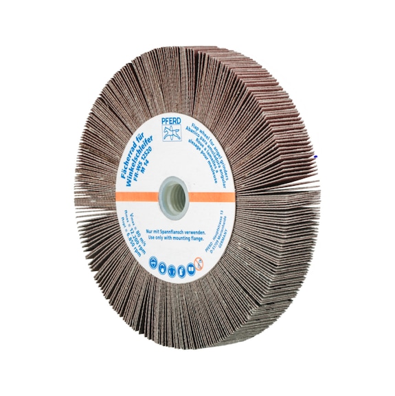 PFERD Lamellenschleifrad für Winkelschleifer FR WS Durchmesser 125x20mm M14 A240 - Schleifwerkzeug aus Schleifmittel auf Unterlage