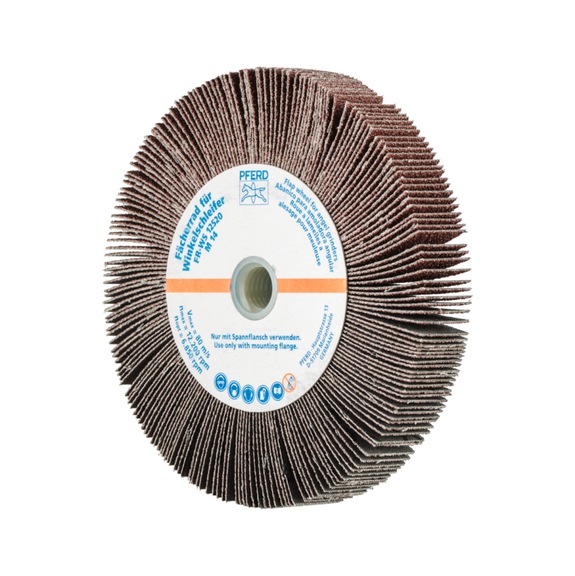 PFERD Lamellenschleifrad für Winkelschleifer FR WS Durchmesser 125x20mm M14 A60 - Schleifwerkzeug aus Schleifmittel auf Unterlage