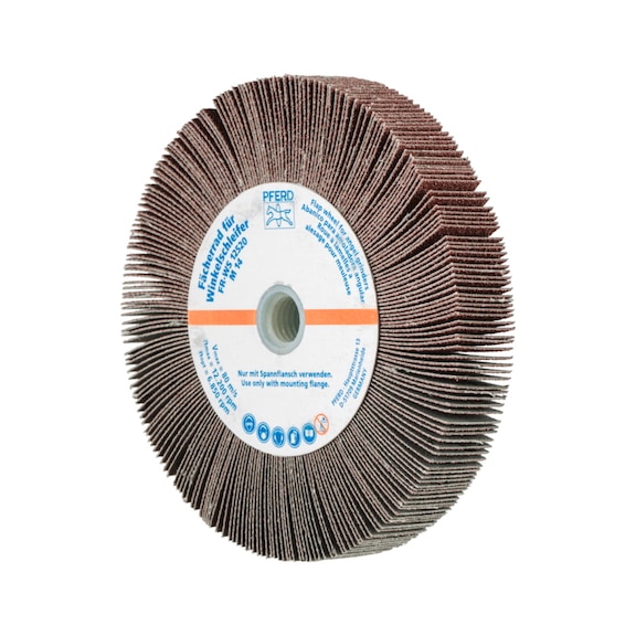 PFERD Lamellenschleifrad für Winkelschleifer FR WS Durchmesser 125x20mm M14 A80 - Schleifwerkzeug aus Schleifmittel auf Unterlage