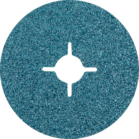 PFERD zirconia fiber disc diameter 115 mm Z24 for high stock removal on steel - Abrasive tool made of abrasive on a base