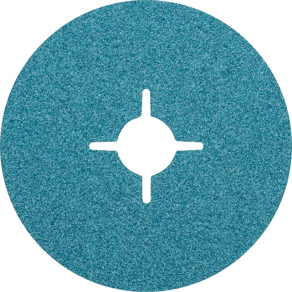 PFERD Zirkon Fiberscheibe Durchmesser 115 mm Z50 für hohen Abtrag auf Stahl - Schleifwerkzeug aus Schleifmittel auf Unterlage