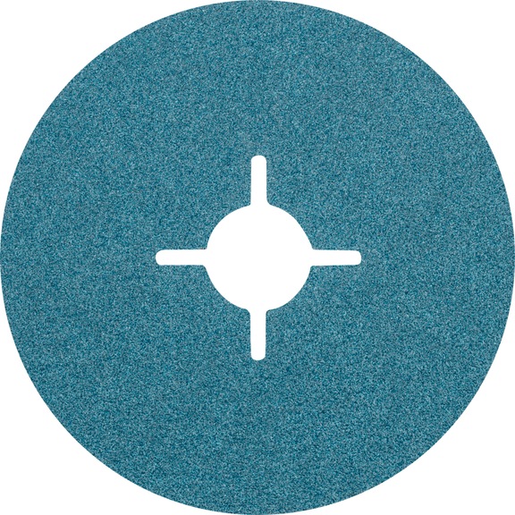 PFERD Zirkon Fiberscheibe Durchmesser 115 mm Z80 für hohen Abtrag auf Stahl - Schleifwerkzeug aus Schleifmittel auf Unterlage