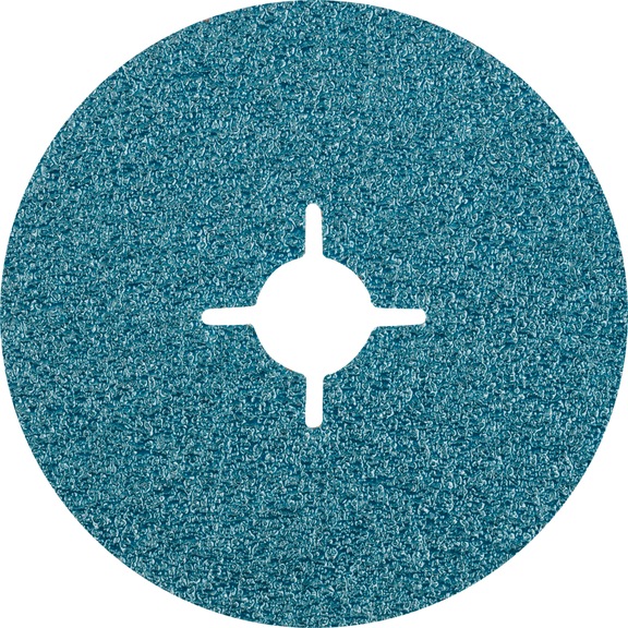 PFERD Zirkon Fiberscheibe Durchmesser 125 mm Z36 für hohen Abtrag auf Stahl - Schleifwerkzeug aus Schleifmittel auf Unterlage
