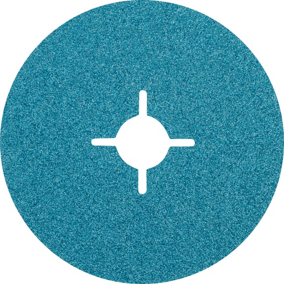 PFERD Zirkon Fiberscheibe Durchmesser 125 mm Z50 für hohen Abtrag auf Stahl - Schleifwerkzeug aus Schleifmittel auf Unterlage