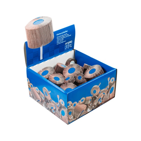 PFERD Fächerschleifer-Set FSO 5400 40-teilig 40-80mm Breite 15-40 Körnung 60-150 - Fächerschleifer