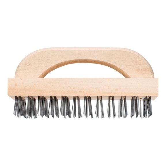 PFERD block brush with handle HBB 8-row steel wire diameter 0.45 mm - Wire hand brush