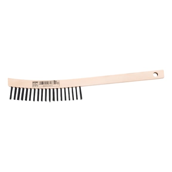 PFERD hand brush with long handle HBU 3-row steel wire 0.35 mm universal - Wire hand brush
