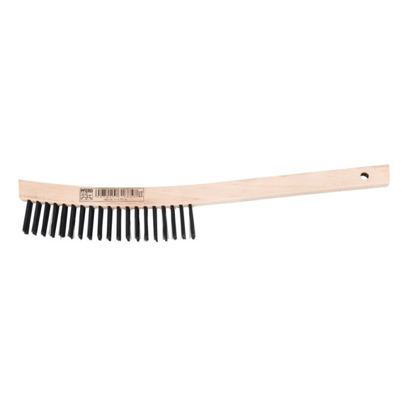 PFERD hand brush with long handle HBU 4-row steel wire 0.35 mm universal - Wire hand brush