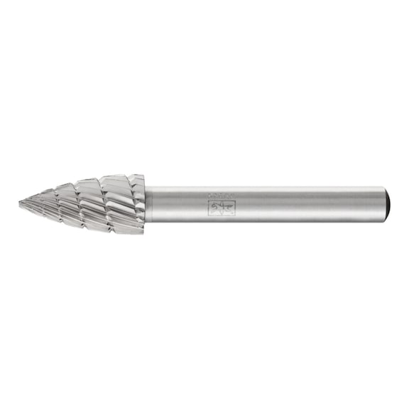 PFERD HSS burr, pointed arch shape K diameter 10x20mm shank 6 mm Z 3 fine - Rotor milling cutter