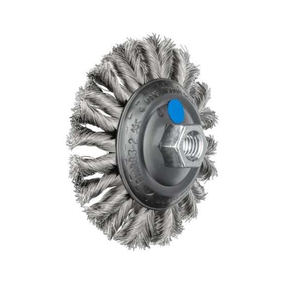 PFERD COMBITWIST knotted tapered brush KBG diameter 115x15 mm M14 wire 0.35 mm - Cone brush