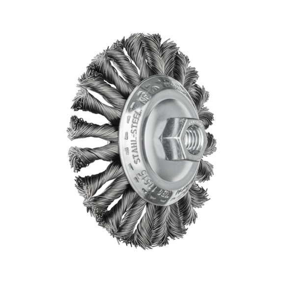 PFERD COMBITWIST knotted tapered brush KBG diameter 115x15 mm M14 wire 0.50mm - Cone brush