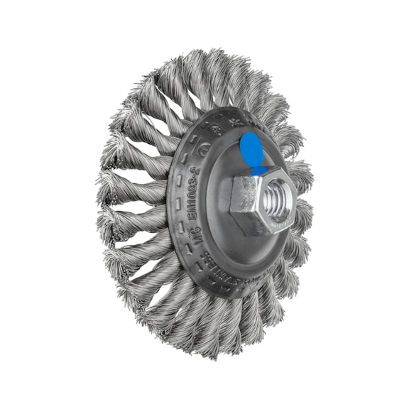 PFERD tapered brush knotted KBG diameter 115x15 mm M14 wire 0.35 mm - Cone brush